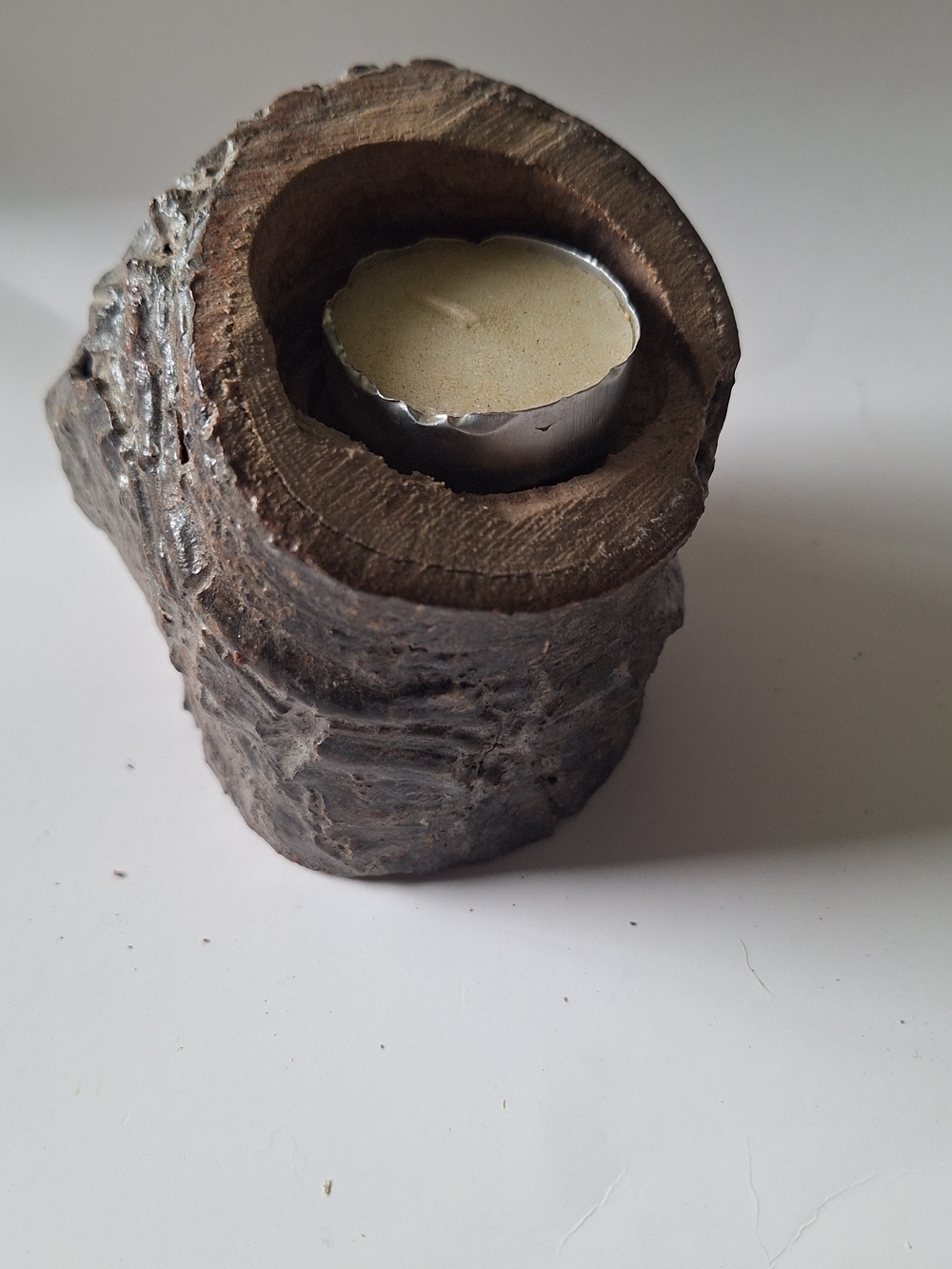 Set Of 3 Rustic Brown Birch Log Tealight Candle Holder - Handmade - Picture 7 of 10